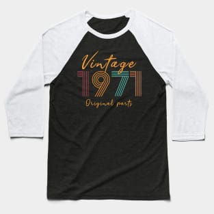 Vintage 1971 Birthday gift Baseball T-Shirt